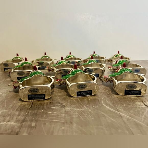 International Silver Company silver plated snowman napkin rings, set of 12 - Picture 7 of 10